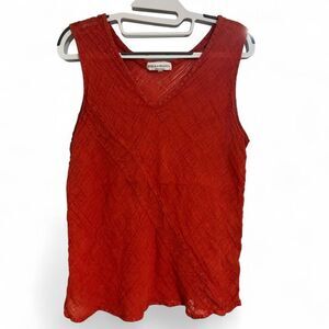 Stella Bianca Women's Red Orange Italian linen tank top size medium